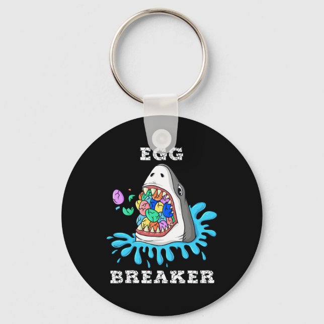 Egg Breaker Shark Easter Fun Boys Girls Kids 1 Key Ring (Front)