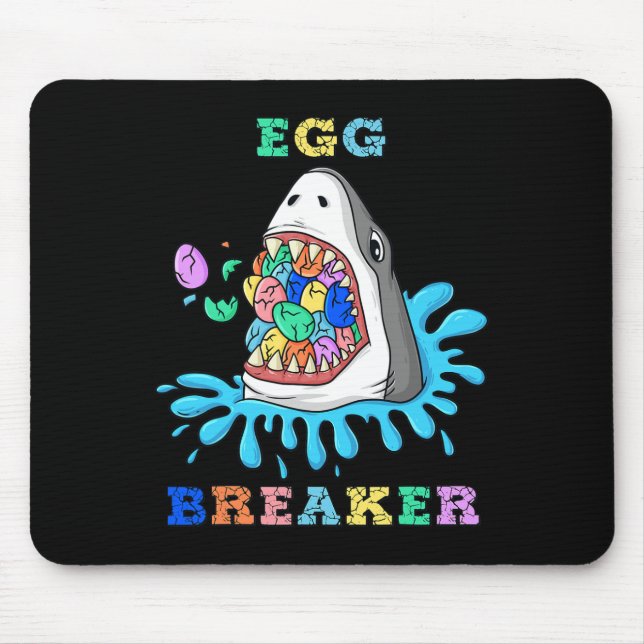 Egg Breaker Shark Easter Fun Boys Girls Kids  Mouse Pad (Front)