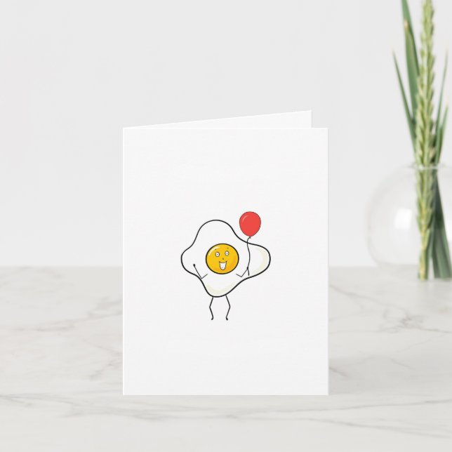 Egg card with balloon, personalise, customise (Front)