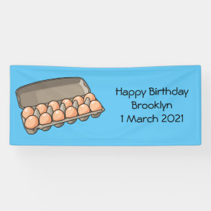 Egg carton cartoon illustration banner