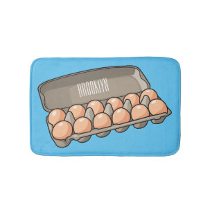 Egg carton cartoon illustration  bath mat
