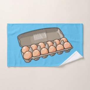 Egg carton cartoon illustration bath towel set