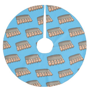 Egg carton cartoon illustration brushed polyester tree skirt