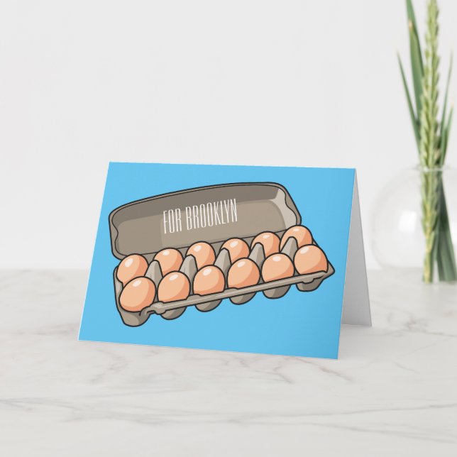 Egg carton cartoon illustration  card (Front)