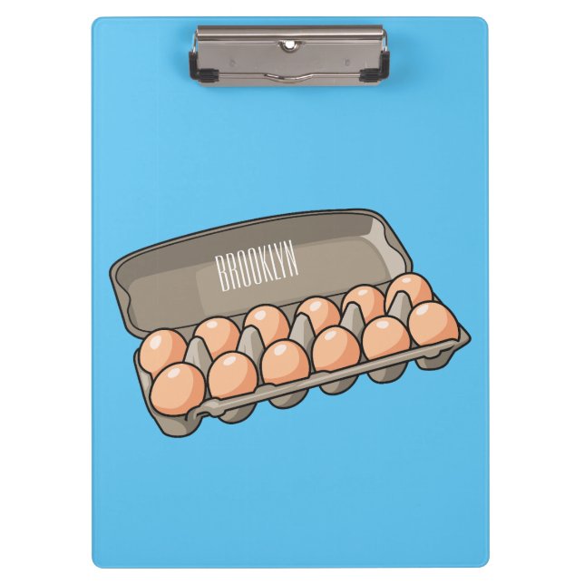 Egg carton cartoon illustration clipboard (Front)