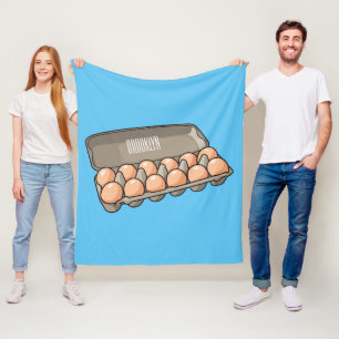 Egg carton cartoon illustration fleece blanket