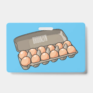 Egg carton cartoon illustration  ID badge