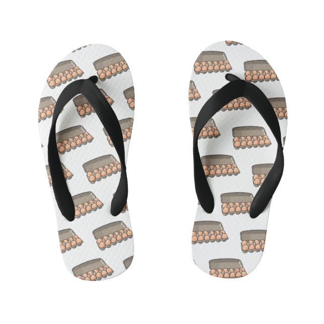 Egg carton cartoon illustration   kid's jandals (Footbed)