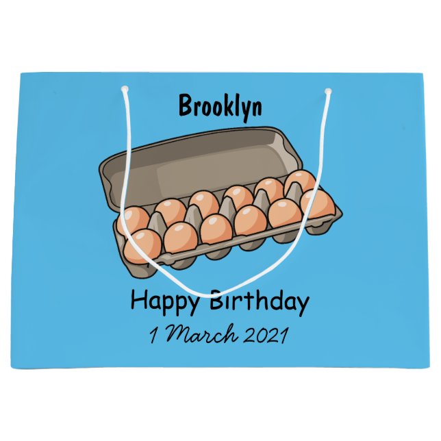 Egg carton cartoon illustration  large gift bag (Front)