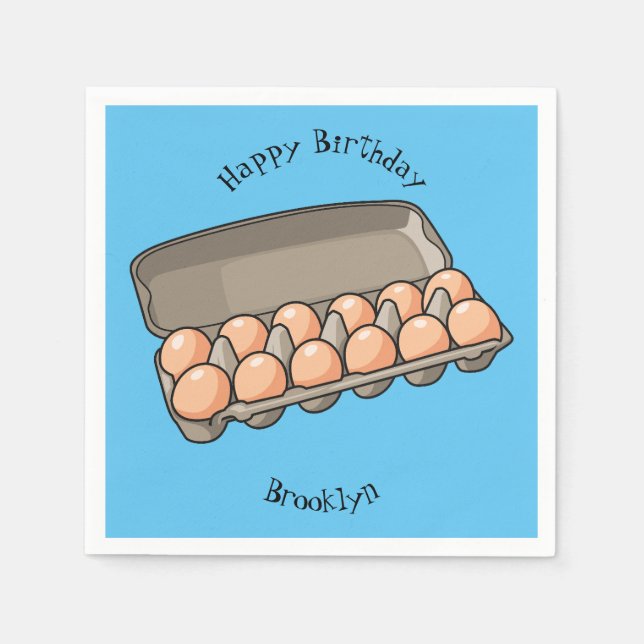 Egg carton cartoon illustration  napkin (Front)