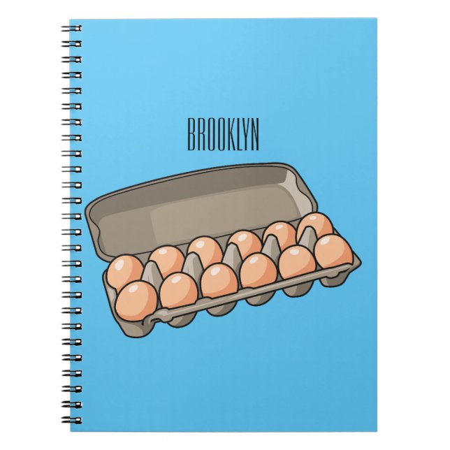 Egg carton cartoon illustration  notebook (Front)