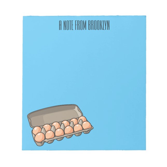 Egg carton cartoon illustration   notepad (Front)