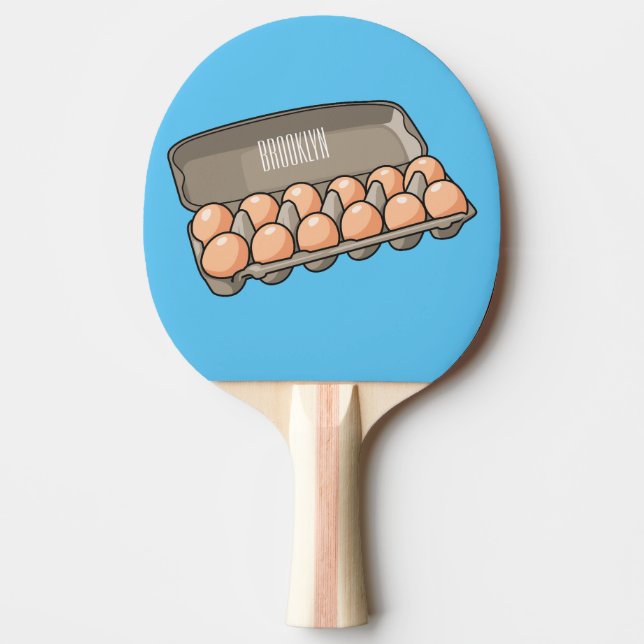 Egg carton cartoon illustration   ping pong paddle (Front)