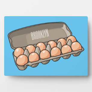 Egg carton cartoon illustration plaque