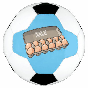 Egg carton cartoon illustration soccer ball