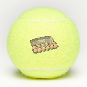 Egg carton cartoon illustration tennis balls