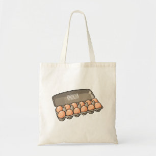 Egg carton cartoon illustration tote bag