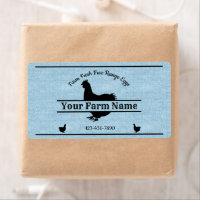 Egg Carton Label Blue Burlap Chicken Farmhouse