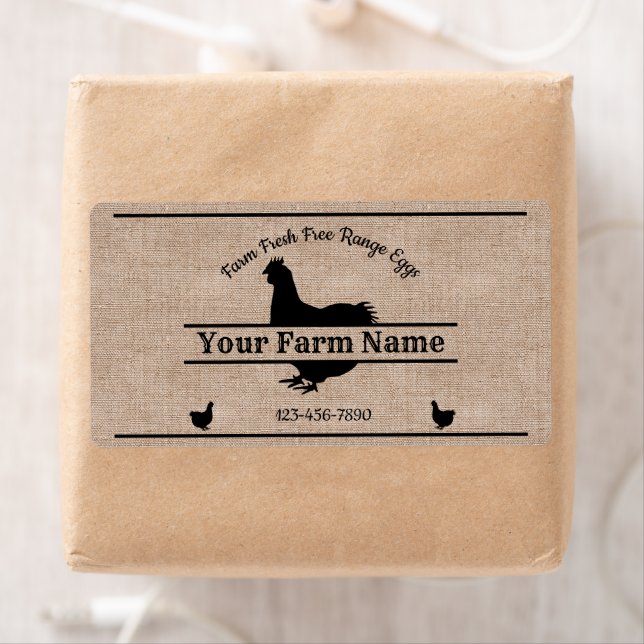 Egg Carton Label Burlap Chicken Farmhouse (Insitu)
