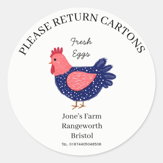 Egg Carton Label customise egg box free range (Front)