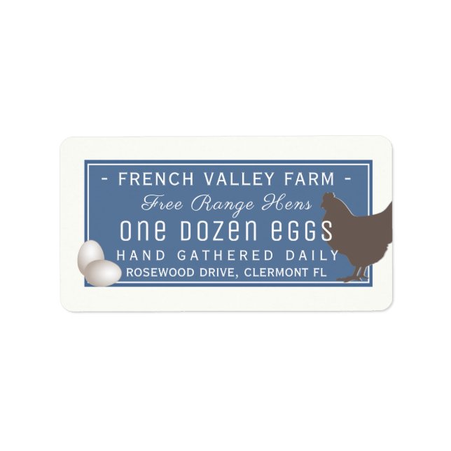 Egg Carton Label Hen and Eggs 3.75" L x 2" H (Front)