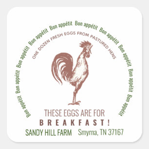 Egg Carton Label with Farm Name or Slogan