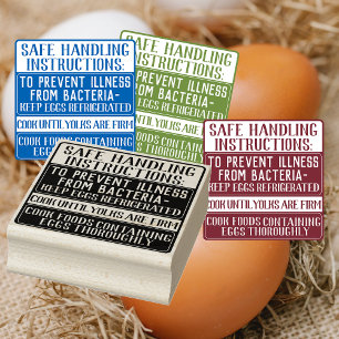 Egg carton MANDATORY SAFE HANDLING INSTRUCTIONS 2" Rubber Stamp