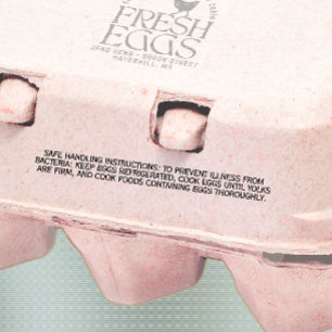 Egg carton MANDATORY SAFE HANDLING INSTRUCTIONS Rubber Stamp