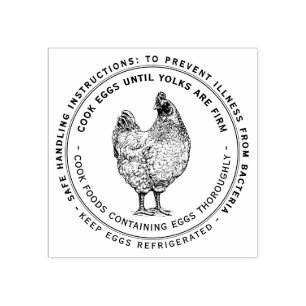 Egg carton MANDATORY SAFE HANDLING INSTRUCTIONS Rubber Stamp