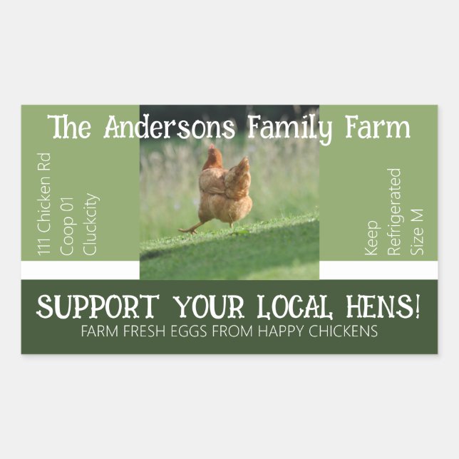 Egg Carton Packaging Funny Quote Custom Chicken  Rectangular Sticker (Front)