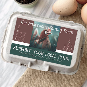 Egg Carton Packaging Funny Quote Custom Chicken Rectangular Sticker