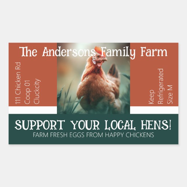 Egg Carton Packaging Funny Quote Custom Chicken  Rectangular Sticker (Front)
