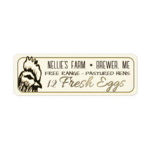 Egg Carton Return Address Label with hen
