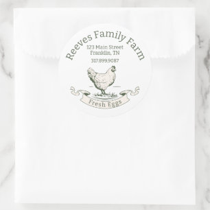 Egg Carton Round Label Sticker