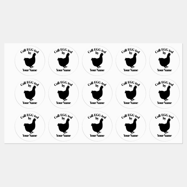 Egg Carton Stickers Coll-EGG-ted by YOUR NAME (Sheet)
