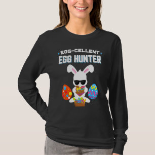 Egg Cellent Egg Hunter Easter Boys Girls Bunny T-Shirt