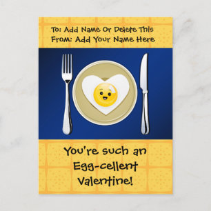 Egg-cellent Kawaii Valentine Holiday Postcard