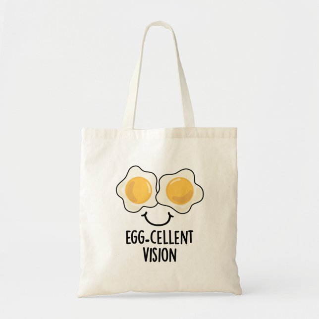 Egg-cellent Vision Funny Egg Pun  Tote Bag (Front)