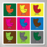 Egg-chair pop art poster<br><div class="desc">Nine colorful design Egg-chairs poster. You can customize size and options.</div>