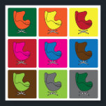 Egg-chair pop art poster<br><div class="desc">Nine colorful design Egg-chairs poster. You can customize size and options.</div>