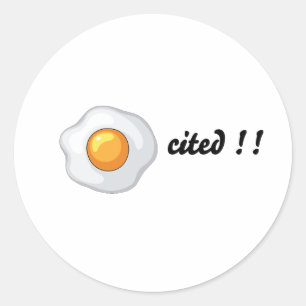 Egg-cited coaster classic round sticker
