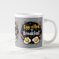 Egg-cited for Breakfast Funny Foodie Pun Design
