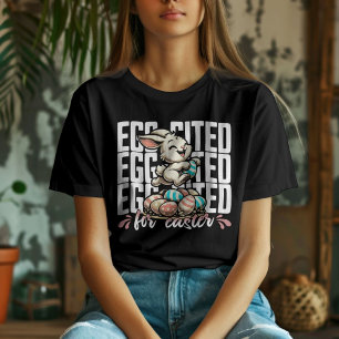 Egg-cited For Easter Vintage Happy Bunny T-Shirt