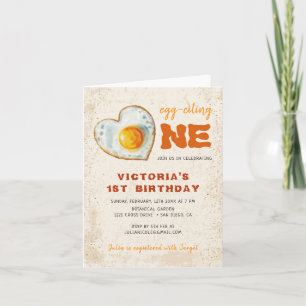 Egg-Citing Baby BBQ First Birthday Invitation