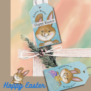 Egg-citing Egg Hunt Kids blue Gift Tags