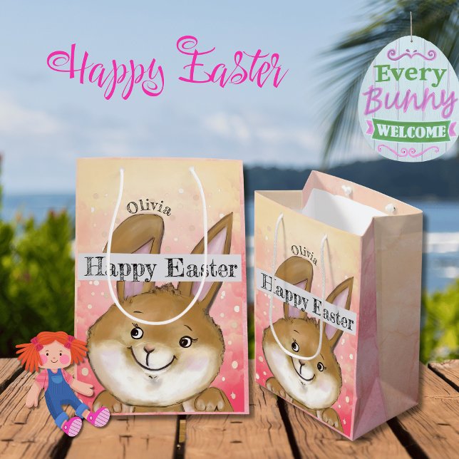 Egg-citing Egg Hunt Kids Pink Medium Gift Bag (Egg-citing Egg Hunt Kids Pink Medium Gift Bag)