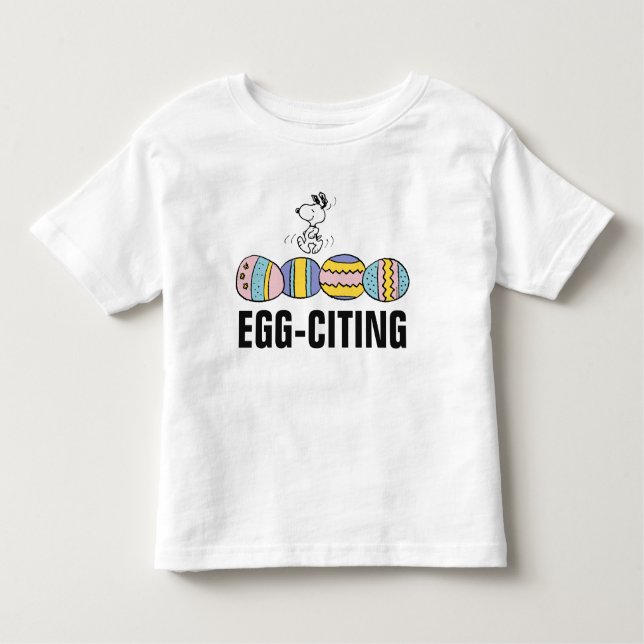 Egg-citing Snoopy Easter Toddler T-Shirt (Front)