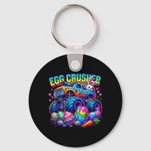 Egg Crusher Monster Truck Easter Bunny Boys Kids Key Ring