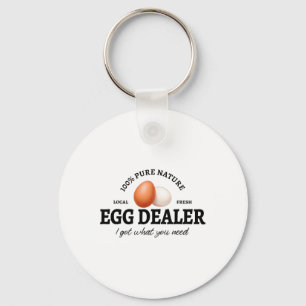 Egg Dealer Funny Chicken Farmer And Farmers Market Key Ring
