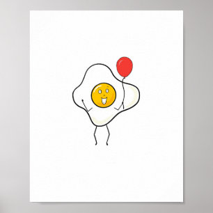 Egg design with balloon, personalise, customise poster